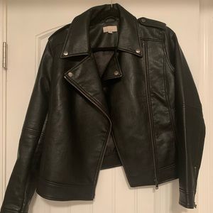 Loft black leather moto jacket